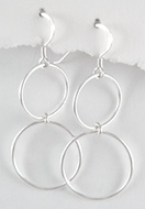 Eliza Perry Double Ring Drop Silver Earring