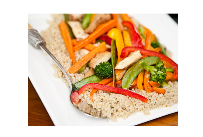 For a modern spin on this old stand by, offer up your Teriyaki Chicken and Vegetable Stir Fry over a bed of quinoa instead of the usual rice. 