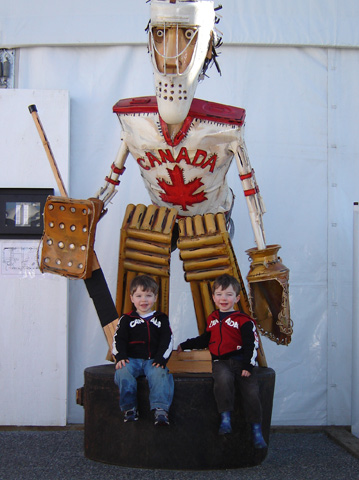 Boys with the Mascot