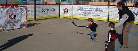 Boys Playing Hockey