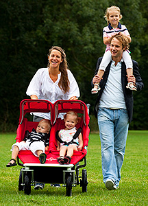 Family using an EasyWalker Stroller