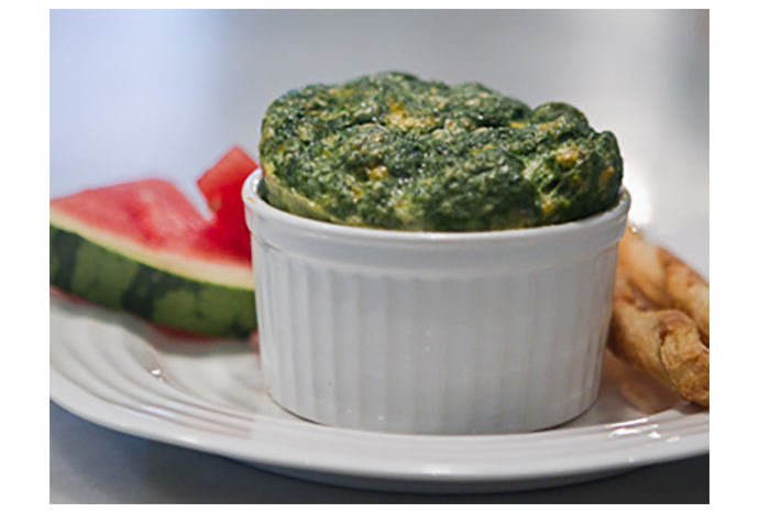 This spinach soufflé is a toddler meal fit for a king or queen. It sounds regal and terribly fancy but is oh-so-easy to make. The kids will love eating out of their own individual ramekins and you'll love that they are eating spinach. 