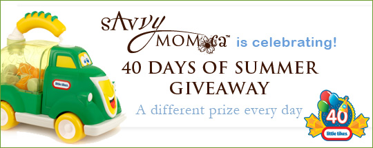 SavvyMom.ca is celebrating! 40 Days of Summer Giveaway. A different prize every day.