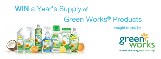 WIN a Year's Supply of Clorox Green Works® Products brought to you by green works. Powerful cleaning, done naturally!