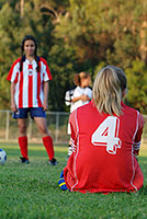 girls playing soccer