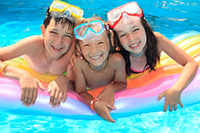 Happy Kids in a Pool