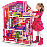 Girl with large doll house