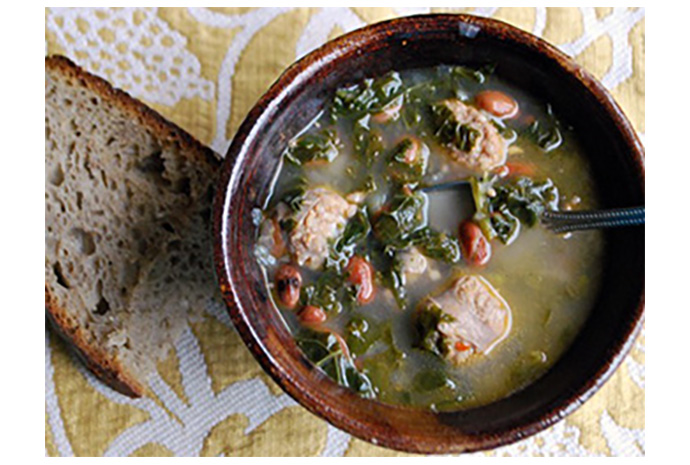 Now that the snow has finally fallen and you're spending more time outdoors skiing, skating or sledding (we hope!), take advantage of this easy make-ahead meal by stocking your fridge or freezer with a batch of this tasty sausage and kale soup. 
