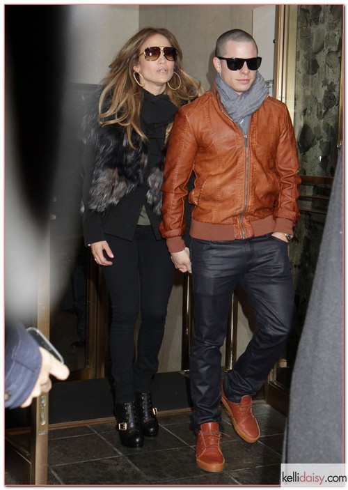 8687756 Jennifer Lopez and her beau Casper Smart made their exit from the hotel in New York City, New York on January 31, 2012. The couple were in route to the airport after attending a few promotional events. 
 FameFlynet, Inc. - Santa Monica, CA, USA - +1 (818) 307-4813