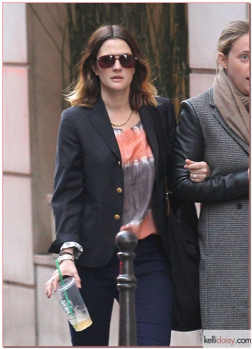 Drew Barrymore Is Ready To Shop In Paris "The Wedding Singer" star Drew Barrymore leaves her hotel and heads to a Chanel store to do some shopping on March 13, 2012 in Paris, France. RESTRICTIONS APPLY: USA ONLY