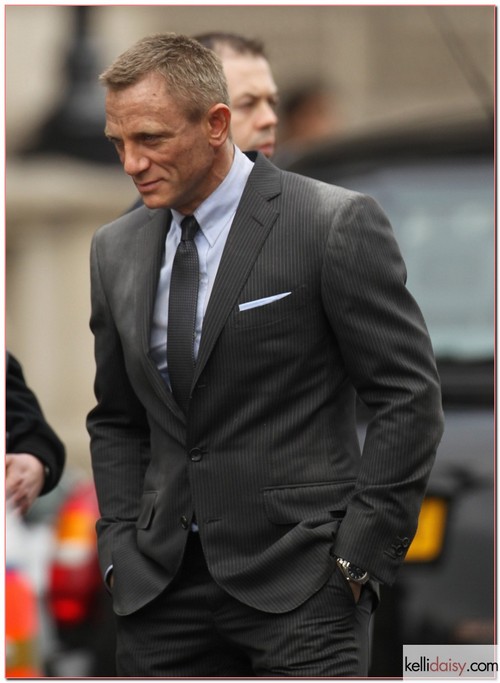 Daniel Craig Takes Over The Streets To Film Skyfall Actor Daniel Craig is pictured filming for the new James Bond Film 'Skyfall' in Whitehall, London. RESTRICTIONS APPLY: USA/AUSTRALIA/NEW ZEALAND ONLY