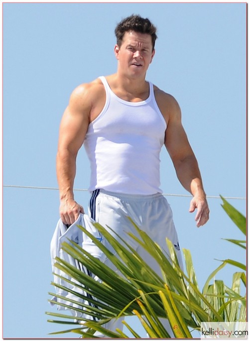 Actor Mark Wahlberg got back to work on the set of ?Pain and Gain? in Miami, Florida on April 2, 2012. He was directed by Michael Bay this afternoon.