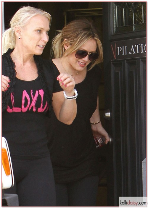 Hilary Duff Leaving Her Pilates Class 'She Wants Me' actress Hilary Duff and a friend seen leaving a pilates class in Los Angeles, California on April 2, 2012.
