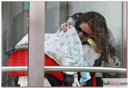 Jennifer Garner Takes Samuel To A Checkup "13 Going on 30" star Jennifer Garner takes her new son Samuel to a checkup in Pacific Palisades, California on May 22, 2012.