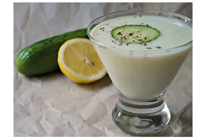 Quickly blend fresh cucumbers, tangy buttermilk and thick yogurt for a refreshing meal made in minutes. This chilled cucumber soup can be whipped up well in advance of serving and pairs perfectly with grilled breads and fresh salads. 