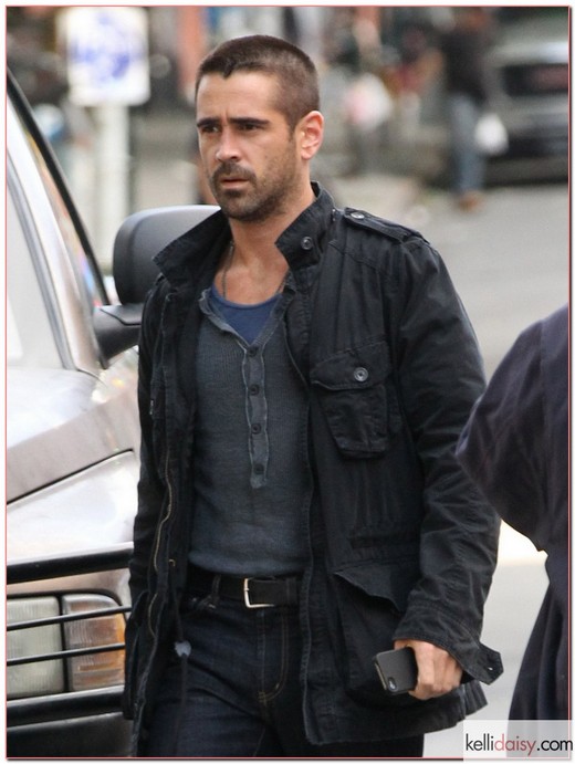Actors Colin Farrell, Dominic Cooper and Noomi Rapace on the set of 'Dead Man Down' in New York City, New York on June 26, 2012. Colin had two ladies visit him on set, a lady in a black dress and then a woman in a white shirt who claimed to be his girlfriend.&lt;br /&gt;