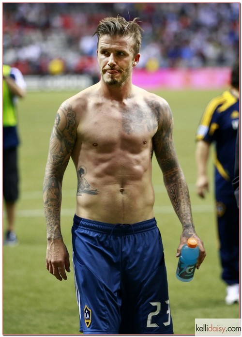 Shirtless Soccer Star David Beckham Heads Off Field After Match 50837682 Shirtless soccer star David Beckham heads off the field after a match on July 18th, 2012 in Vancouver, Canada. David scored the last goal late in the second half to help the Galaxy pull out a draw! Shirtless soccer star David Beckham heads off the field after a match on July 18th, 2012 in Vancouver, Canada. David scored the last goal late in the second half to help the Galaxy pull out a draw! FameFlynet, Inc. - Santa Monica, CA, USA - +1 (818) 307-4813