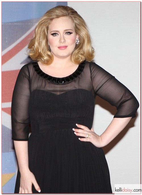 The 2012 BRIT Awards took place at The O2 in London, UK on February 21, 2012. Pictured here is Adele RESTRICTIONS APPLY: USA ONLY