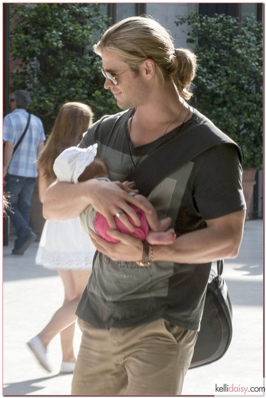 Superstar couple Chris Hemsworth and Elsa Pataky took their daughter, India Hemsworth, along while they visited the Thyssen museum along with some shopping and dining out with Elsa's mother, Cristina Medianu, in Madrid, Spain on July 4, 2012. Superstar couple Chris Hemsworth and Elsa Pataky took their daughter, India Hemsworth, along while they visited the Thyssen museum along with some shopping and dining out with Elsa's mother, Cristina Medianu, in Madrid, Spain on July 4, 2012. RESTRICTIONS APPLY: USA/AUSTRALIA ONLY