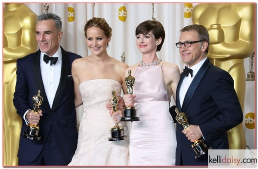 85th Annual Academy Awards - Press Room C 51022899 Celebrities in the press room at the 85th Annual Academy Awards at Hollywood & Highland Center on February 24, 2013 in Hollywood, California. Celebrities in the press room at the 85th Annual Academy Awards at Hollywood & Highland Center on February 24, 2013 in Hollywood, California.
Pictured: Daniel Day-Lewis, Jennifer Lawrence, Anne Hathaway, Christoph Waltz FameFlynet, Inc - Beverly Hills, CA, USA - +1 (818) 307-4813