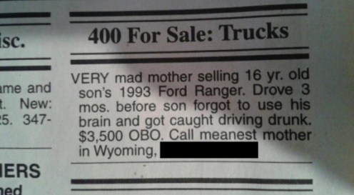 Mom who sold son's truck
