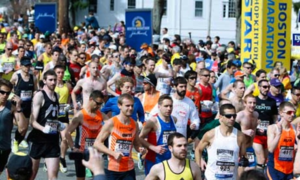 Boston marathon runners