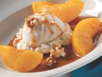 Caramel Corn Peach Sundae