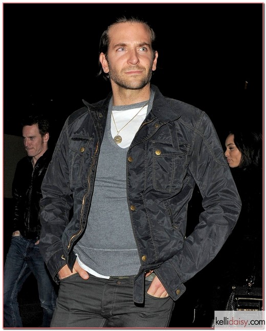 51110551 Actor Bradley Cooper pictured leaving the Wolseley after having a meal with Michael Fassbender and his girlfriend before heading back to the Bulgari Hotel in London, England on May 24, 2013. FameFlynet, Inc - Beverly Hills, CA, USA - +1 (818) 307-4813 RESTRICTIONS APPLY: USA ONLY