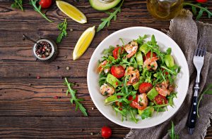 Gluten-Free Quinoa and Shrimp Salad with Avocado Dressing