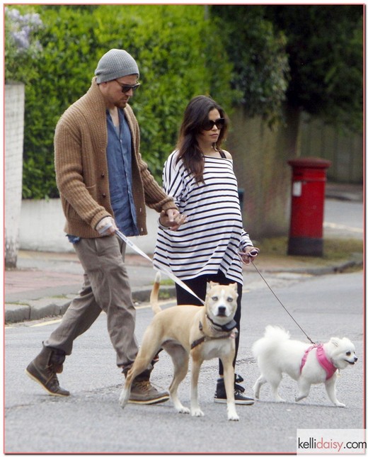 51115043 "Magic Mike" star Channing Tatum and his pregnant wife Jenna Dewan take their dogs for a walk on May 30, 2013 in London, England. FameFlynet, Inc - Beverly Hills, CA, USA - +1 (818) 307-4813 RESTRICTIONS APPLY: USA ONLY
