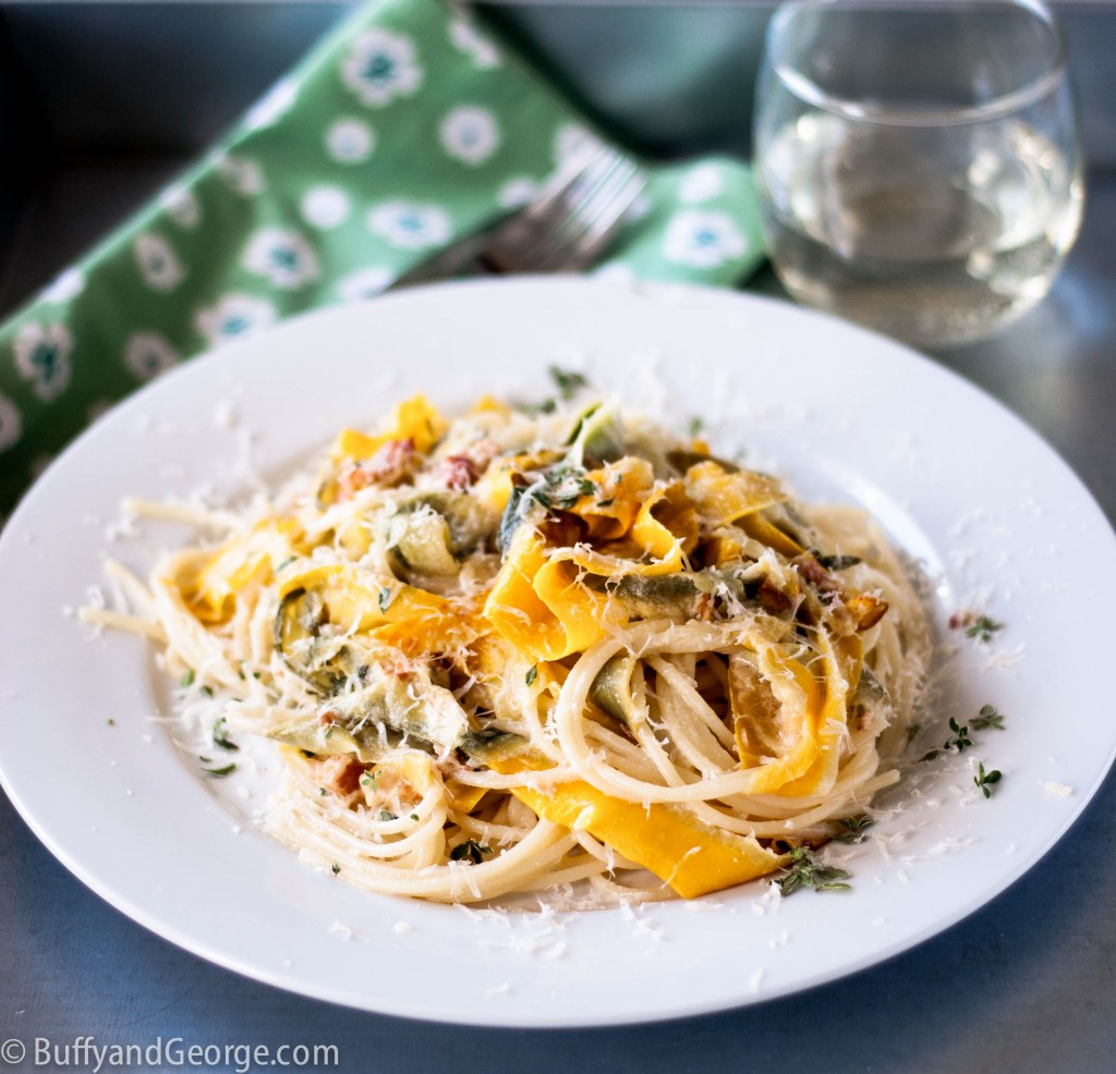Zucchini-Ribbons-on-Pasta-with-Goat-Cheese3