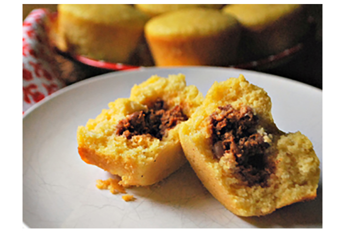 Chili-Stuffed Cornbread Muffins