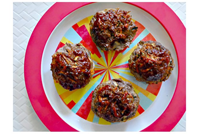 Molasses-Glazed Meatloaf & Veggie 'Muffins'