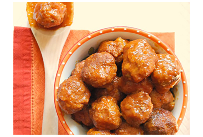 Turkey Meatballs with Apple Barbecue Sauce