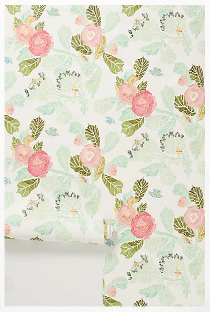Watercolor-Peony-Wallpaper-Anthropologie Watercolor-Peony-Wallpaper-Anthropologie