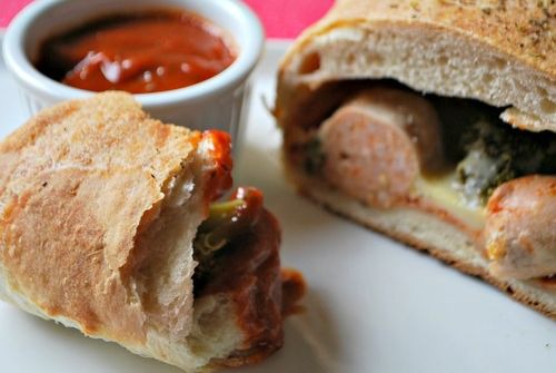 Roasted Broccoli and Sausage Calzones