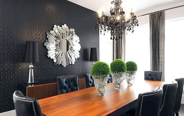 black-themed-living-room-with-sunburst-mirror