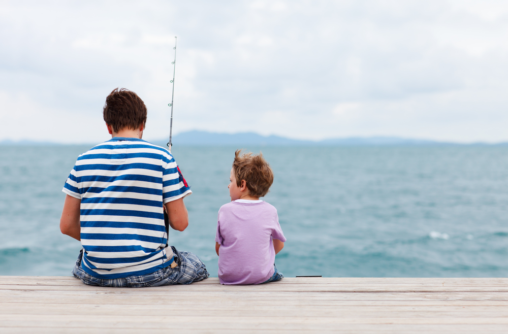 Dad and Son Fishing