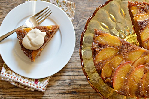 Upside Down Peach Cake Recipe - SavvyMom