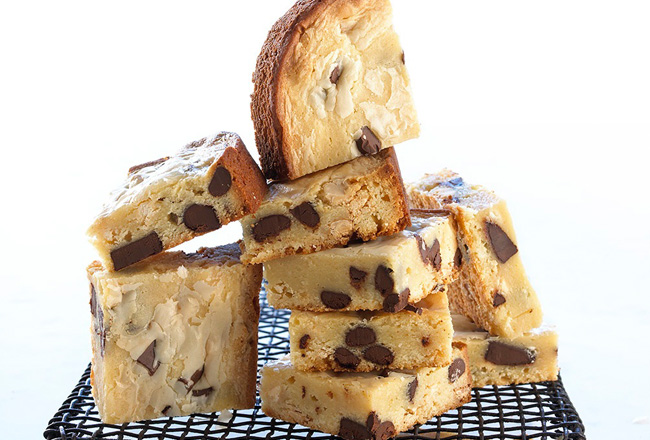 White chocolate blondie squares