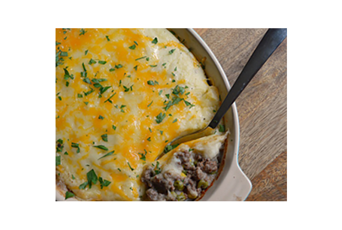 With fall comes the craving for comfort food, and this shepherd's pie is just the thing to serve when it's time for something hearty. The dish can be prepped on the weekend and stored in the fridge for a few days until needed—an ideal way to help you get a decent dinner on the table in the middle of a busy workweek. 