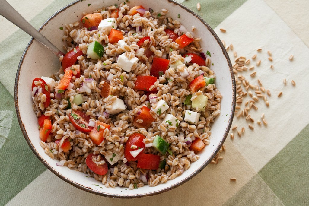 Bowl of Mediterranean Farro Salad