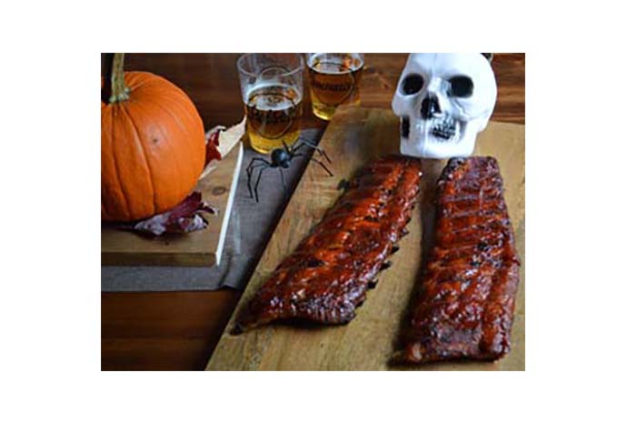 Halloween Dinner Bloodied Baked Ribs - SavvyMom