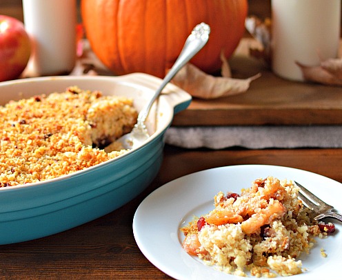 Extra-Crispy Cardamom Pear and Cranberry Crisp