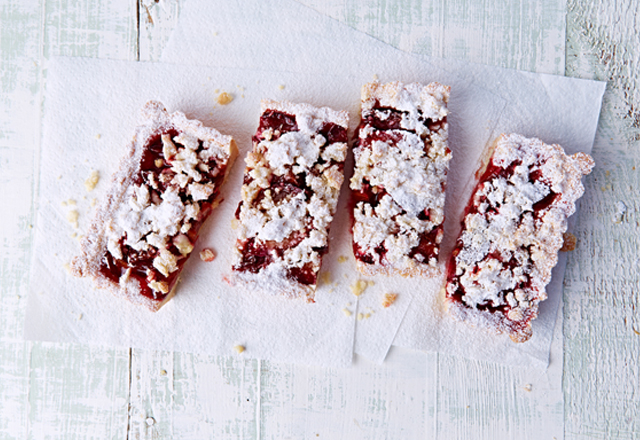 Raspberry Coconut Crumble Bars