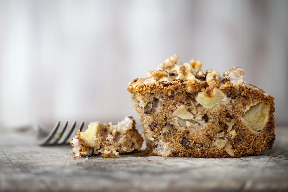 Slice of spiced apple and walnut crumb cake - SavvyMom