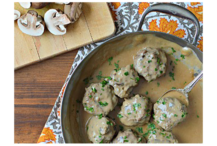 Seductive Swedish meatballs are made with a partial serving of mushrooms in place of some of the beef for a lighter, veggie-infused dish that's just as delicious. Serve over noodles or brown rice for a meal worthy of a Saturday night with friends. 