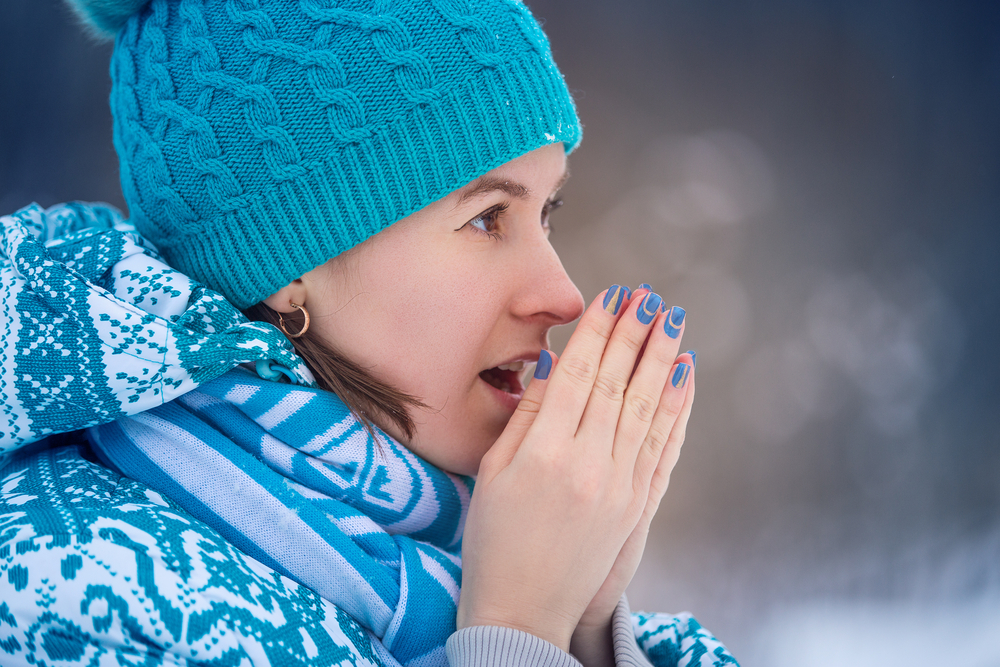 Woman Dry Skin in Winter