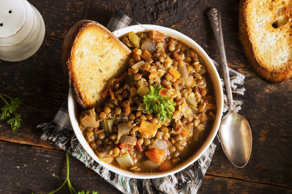 Spicy lentil, tomato and vegetable stew