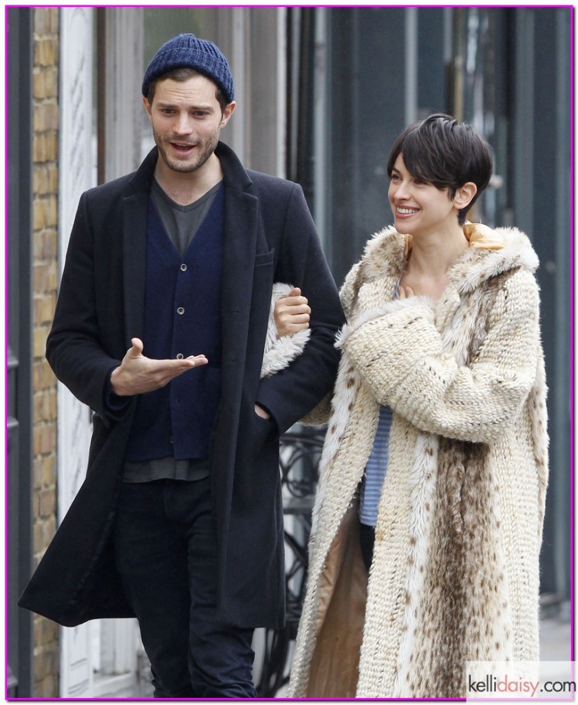 51664633 'Fifty Shades Of Grey' actor Jamie Dornan makes a Starbucks run with his wife Amelia in London, England  on February 25, 2015. Rumors have been swirling that Jamie, who played Christian Grey in the hit film inspired by the trilogy of erotic novels, had decided to not reprise his role due to his wife's discomfort with the film's racy sex scenes. But his representative shot down those rumors, "Jamie is delighted that the film is breaking box office records worldwide and whilst the studio has not made any formal announcements about sequels, he is looking forward to making the next film." FameFlynet, Inc - Beverly Hills, CA, USA - +1 (818) 307-4813 RESTRICTIONS APPLY: USA ONLY
